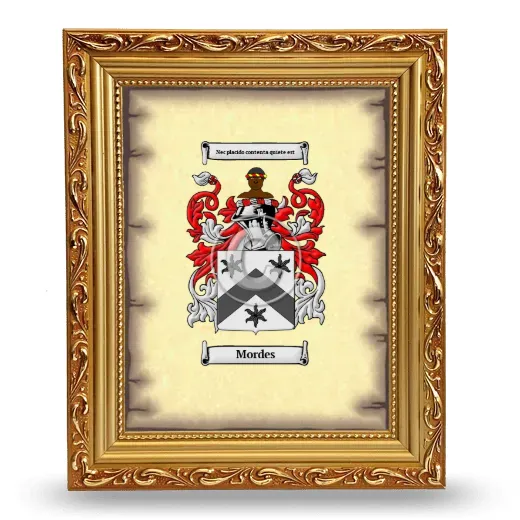 Mordes Coat of Arms Framed - Gold