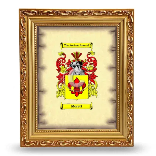 Morett Coat of Arms Framed - Gold