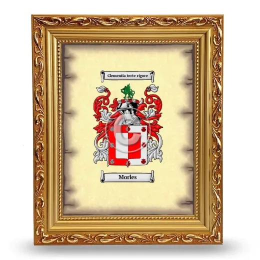 Morles Coat of Arms Framed - Gold