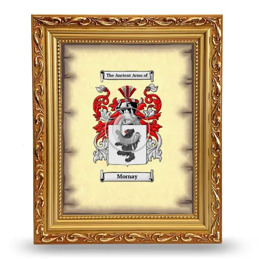 Mornay Coat of Arms Framed - Gold