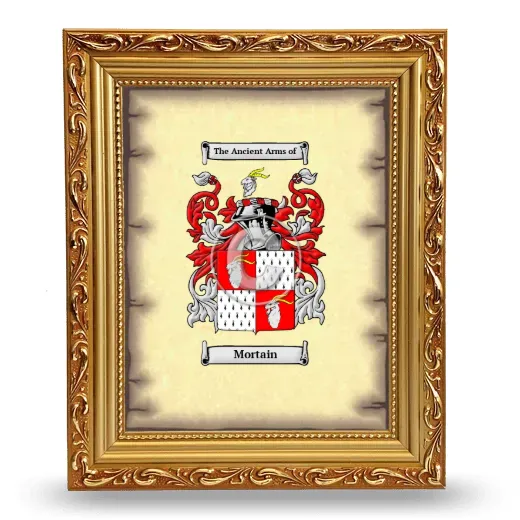 Mortain Coat of Arms Framed - Gold