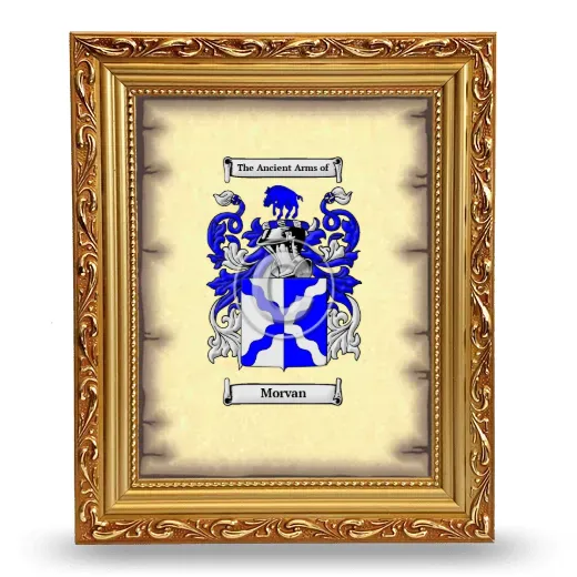 Morvan Coat of Arms Framed - Gold