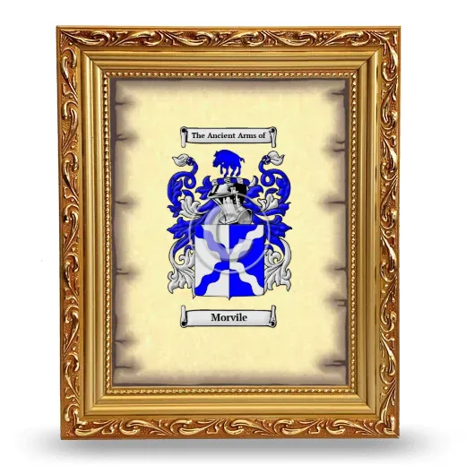 Morvile Coat of Arms Framed - Gold