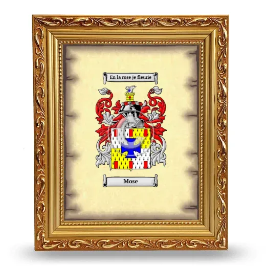 Mose Coat of Arms Framed - Gold