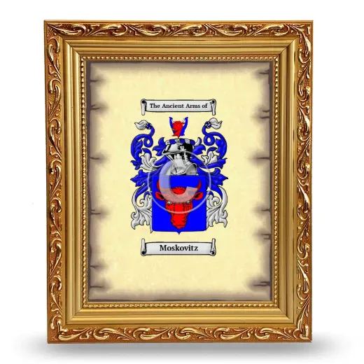 Moskovitz Coat of Arms Framed - Gold