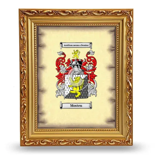 Mosten Coat of Arms Framed - Gold