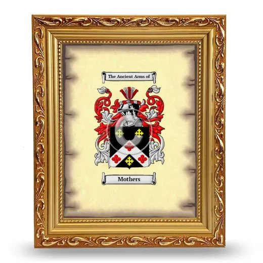 Mothers Coat of Arms Framed - Gold