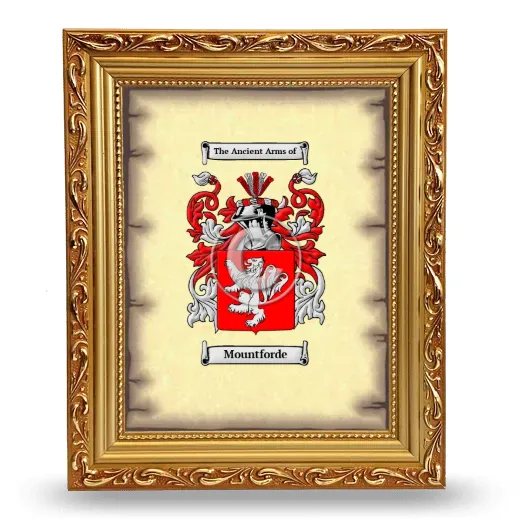 Mountforde Coat of Arms Framed - Gold
