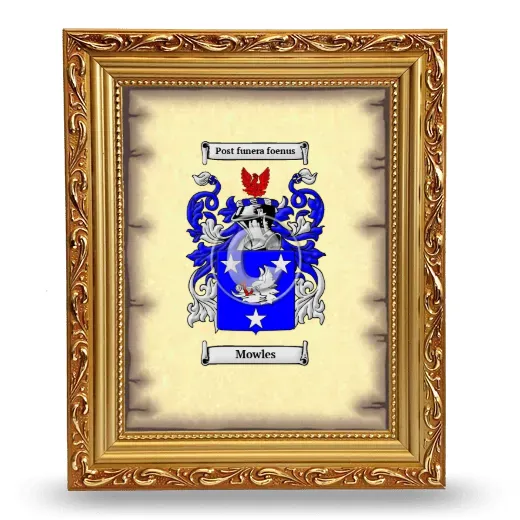 Mowles Coat of Arms Framed - Gold