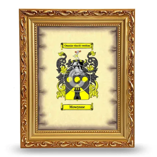 Mowynne Coat of Arms Framed - Gold