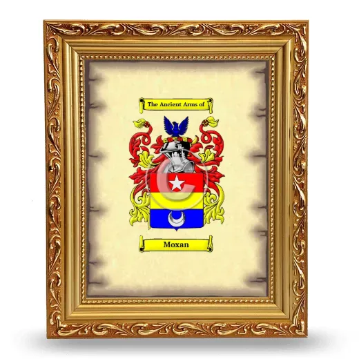Moxan Coat of Arms Framed - Gold