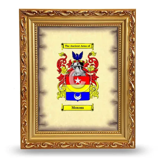 Moxom Coat of Arms Framed - Gold