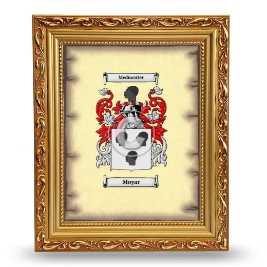 Moyar Coat of Arms Framed - Gold