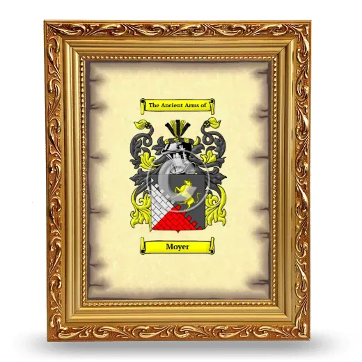 Moyer Coat of Arms Framed - Gold