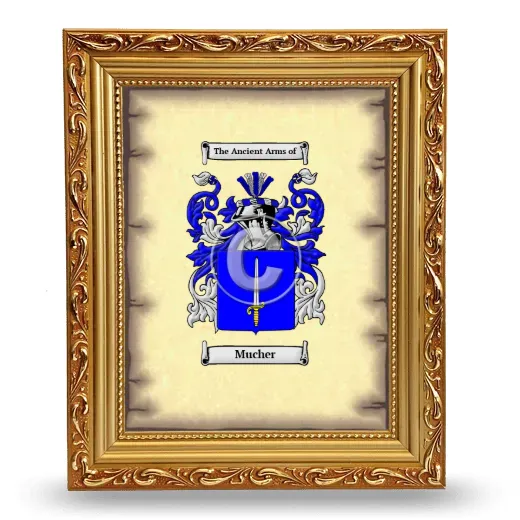Mucher Coat of Arms Framed - Gold
