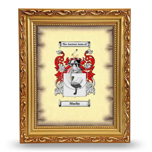 Mucky Coat of Arms Framed - Gold