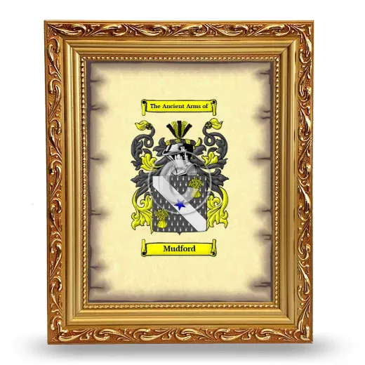 Mudford Coat of Arms Framed - Gold
