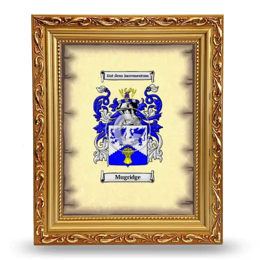 Mugridge Coat of Arms Framed - Gold