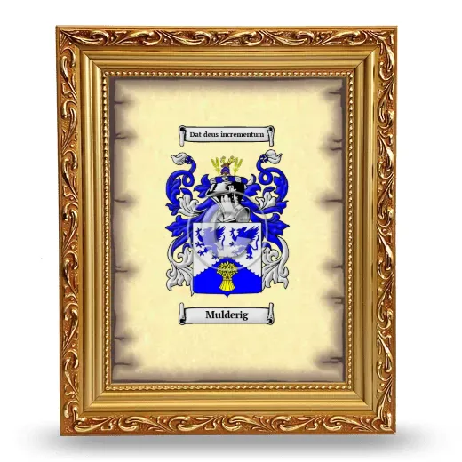 Mulderig Coat of Arms Framed - Gold