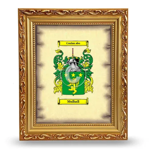 Mulhall Coat of Arms Framed - Gold