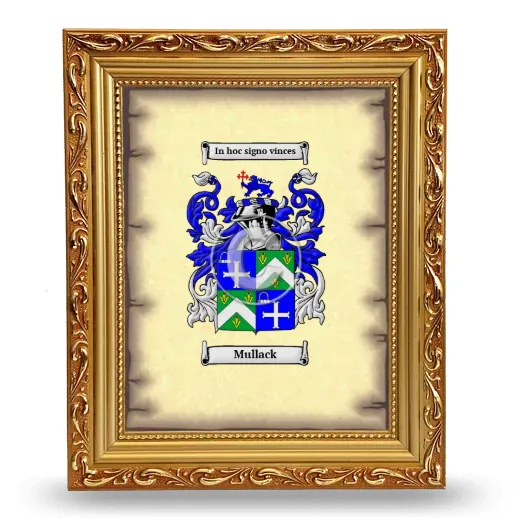 Mullack Coat of Arms Framed - Gold