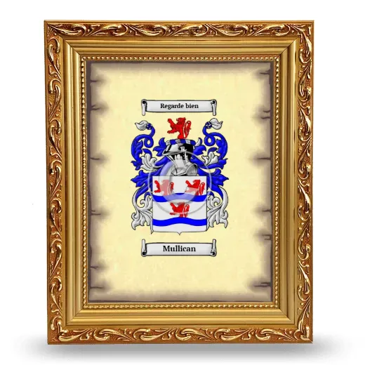 Mullican Coat of Arms Framed - Gold