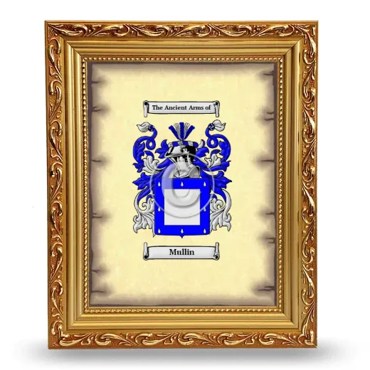 Mullin Coat of Arms Framed - Gold