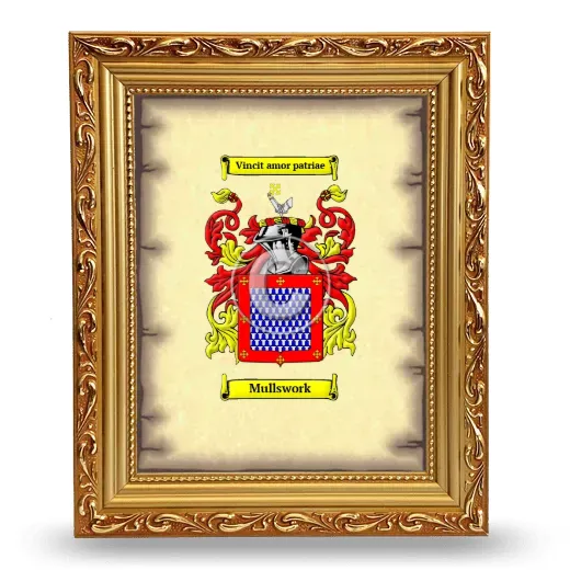 Mullswork Coat of Arms Framed - Gold