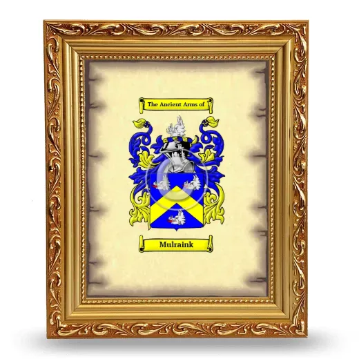 Mulraink Coat of Arms Framed - Gold
