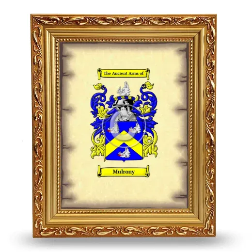 Mulrony Coat of Arms Framed - Gold