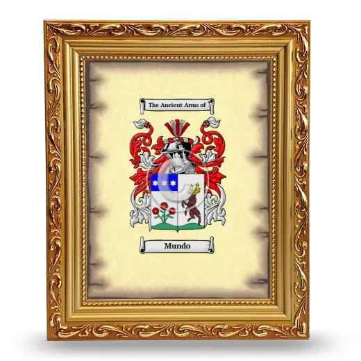 Mundo Coat of Arms Framed - Gold