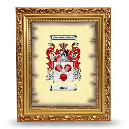 Munk Coat of Arms Framed - Gold