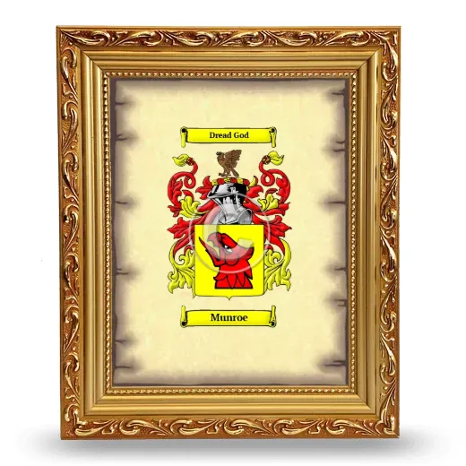 Munroe Coat of Arms Framed - Gold