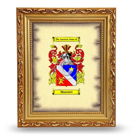 Murratti Coat of Arms Framed - Gold