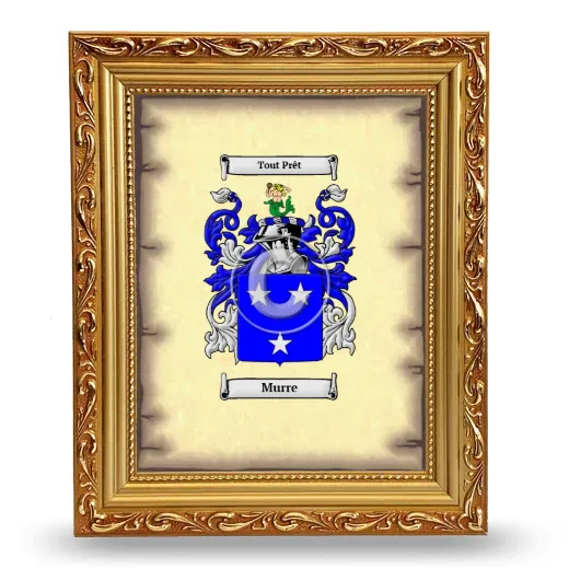 Murre Coat of Arms Framed - Gold