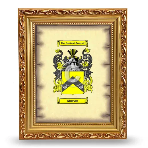 Murvin Coat of Arms Framed - Gold