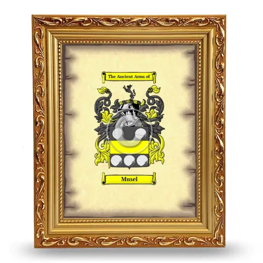 Musel Coat of Arms Framed - Gold