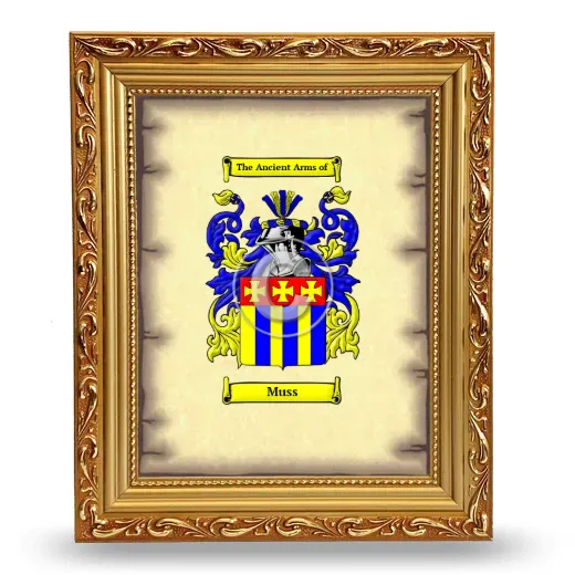 Muss Coat of Arms Framed - Gold