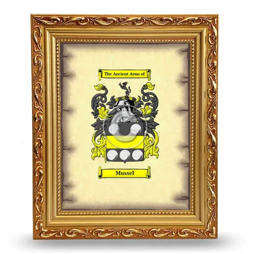 Mussel Coat of Arms Framed - Gold