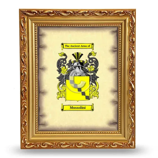 Mussolini Coat of Arms Framed - Gold