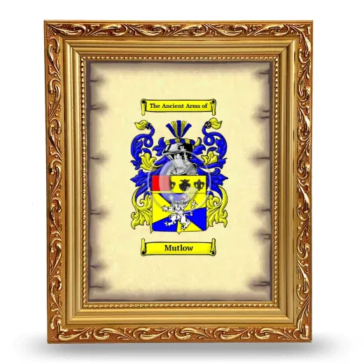 Mutlow Coat of Arms Framed - Gold