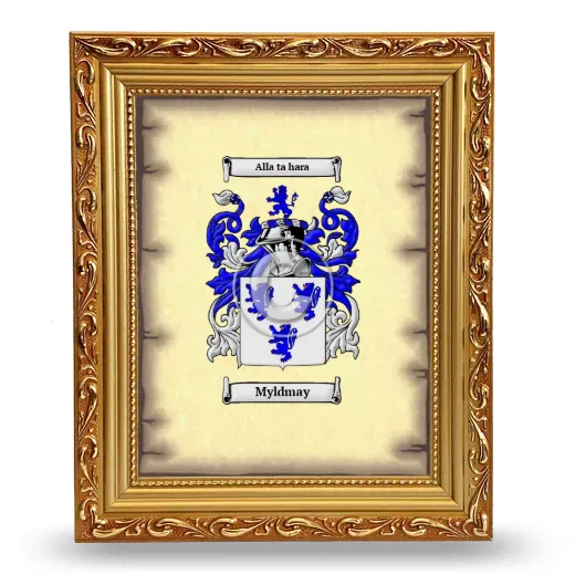 Myldmay Coat of Arms Framed - Gold