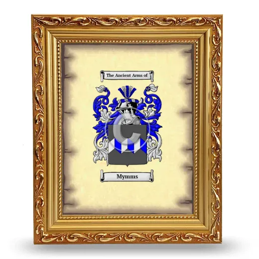 Mymms Coat of Arms Framed - Gold