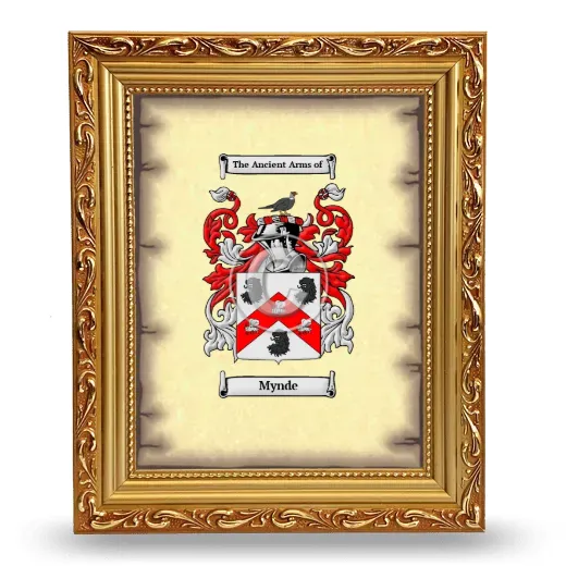 Mynde Coat of Arms Framed - Gold