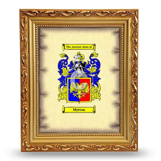 Mytton Coat of Arms Framed - Gold