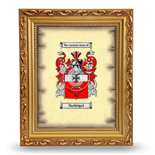 Nachtigal Coat of Arms Framed - Gold