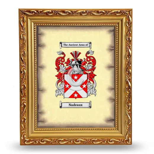Nadeaux Coat of Arms Framed - Gold