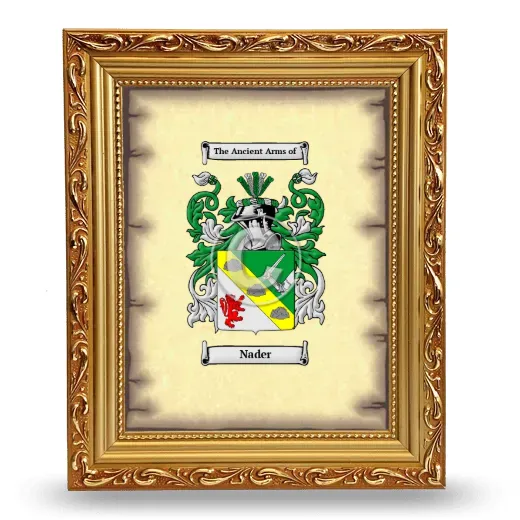 Nader Coat of Arms Framed - Gold