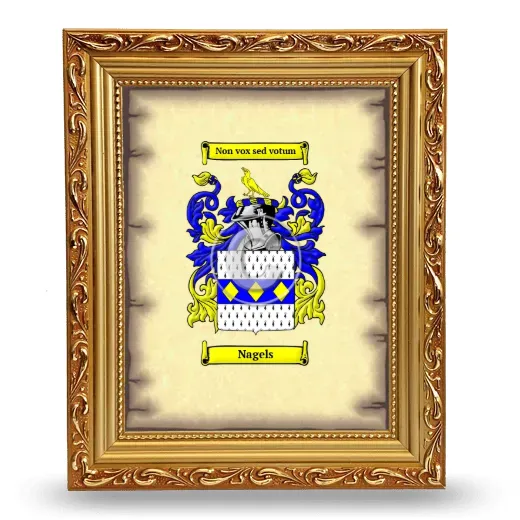 Nagels Coat of Arms Framed - Gold