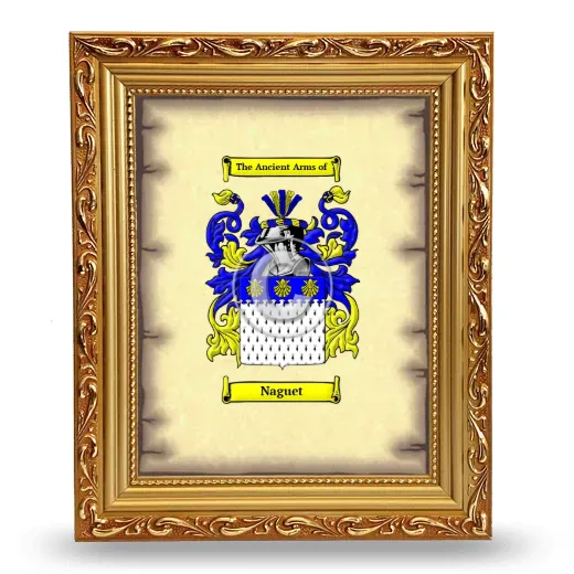 Naguet Coat of Arms Framed - Gold